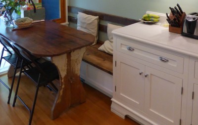 reclaimed wood bench