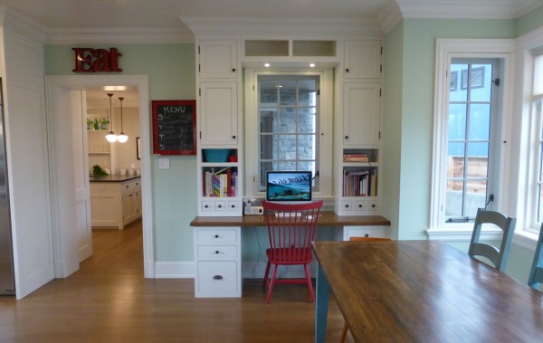 kitchen office in white kitchen
